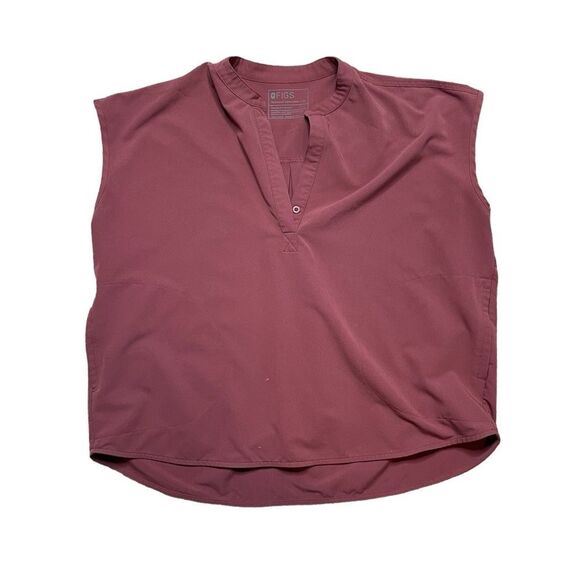 FIGS Dark Cherry Rafaela Scrub Top - Picture 2 of 8